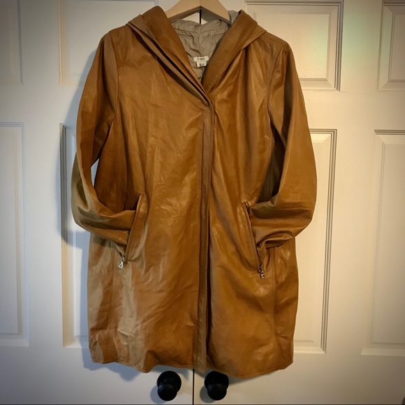 m0851 Genuine Leather Raincoat - Overcoat - Picture 3 of 5